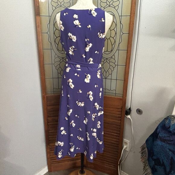 Lauren Ralph Lauren Black Label Floral Flutter Sleeve Jersey Dress Size 10 - Picture 4 of 14